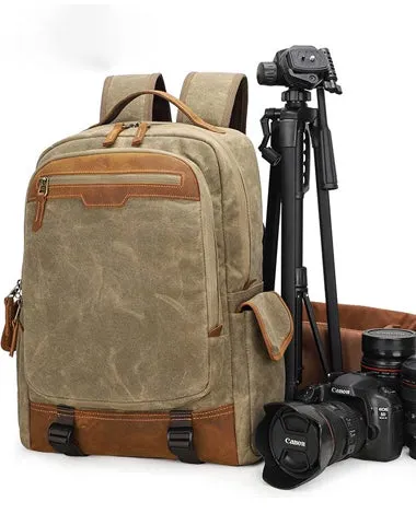 CANVAS WATERPROOF 15???? MENS LARGE NIKON CAMERA BACKPACK CANON CAMERA BAG DSLR CAMERA BAG FOR MEN
