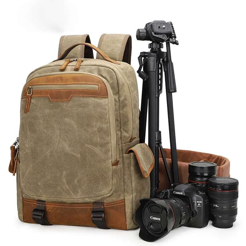 CANVAS WATERPROOF 15???? MENS LARGE NIKON CAMERA BACKPACK CANON CAMERA BAG DSLR CAMERA BAG FOR MEN