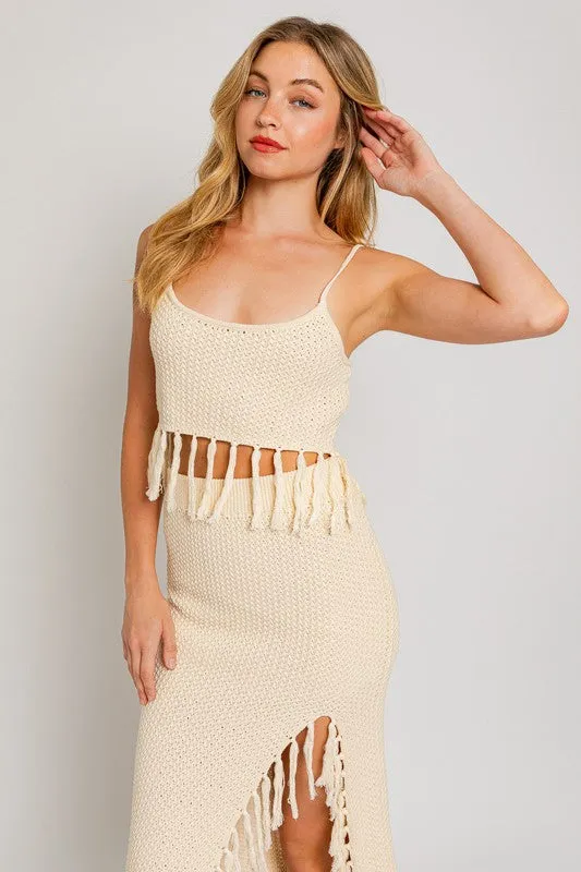 Catalina Island Tassel Crop Top