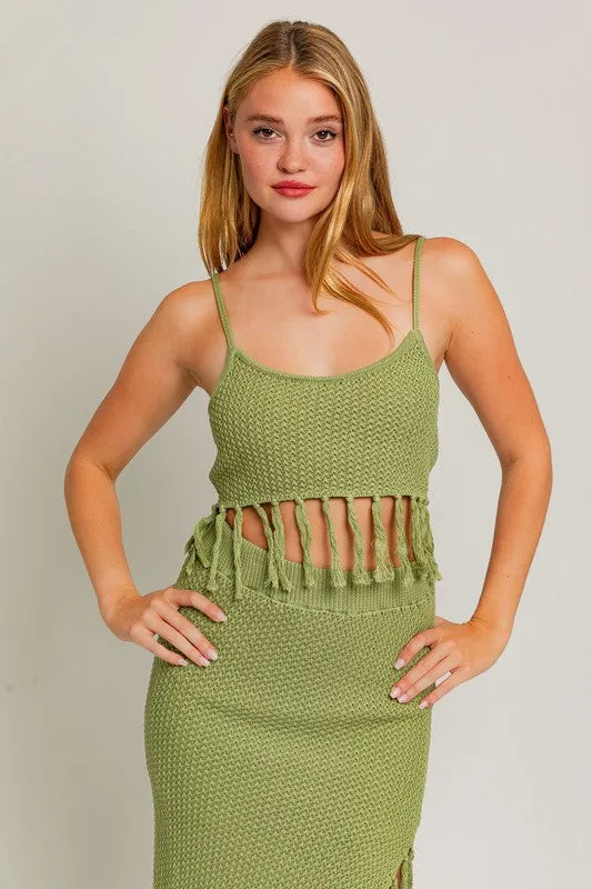 Catalina Island Tassel Crop Top