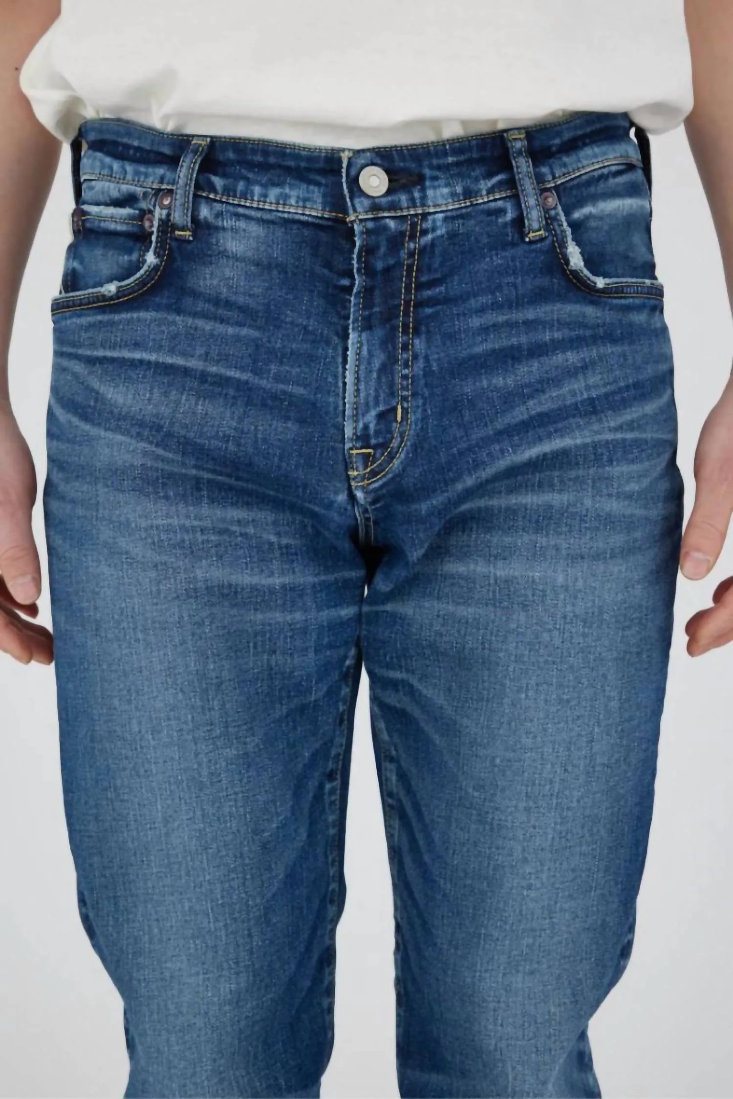Chareston Slim Straight Jeans In Dark Blue