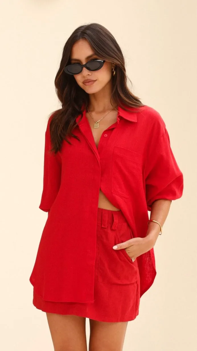 Charla Mini Skort - Red