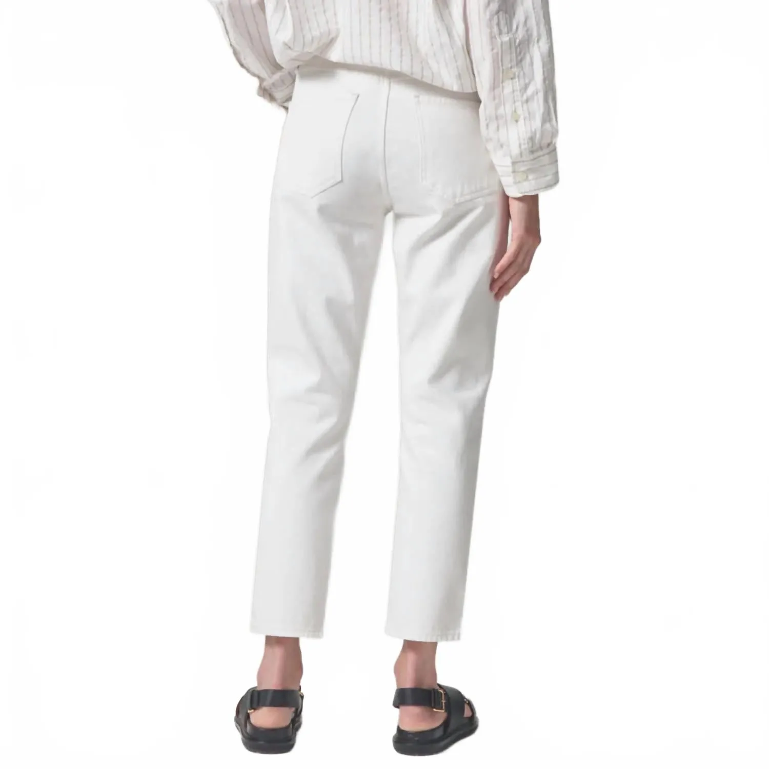 Charlotte High Rise Straight Leg Jeans In Tart