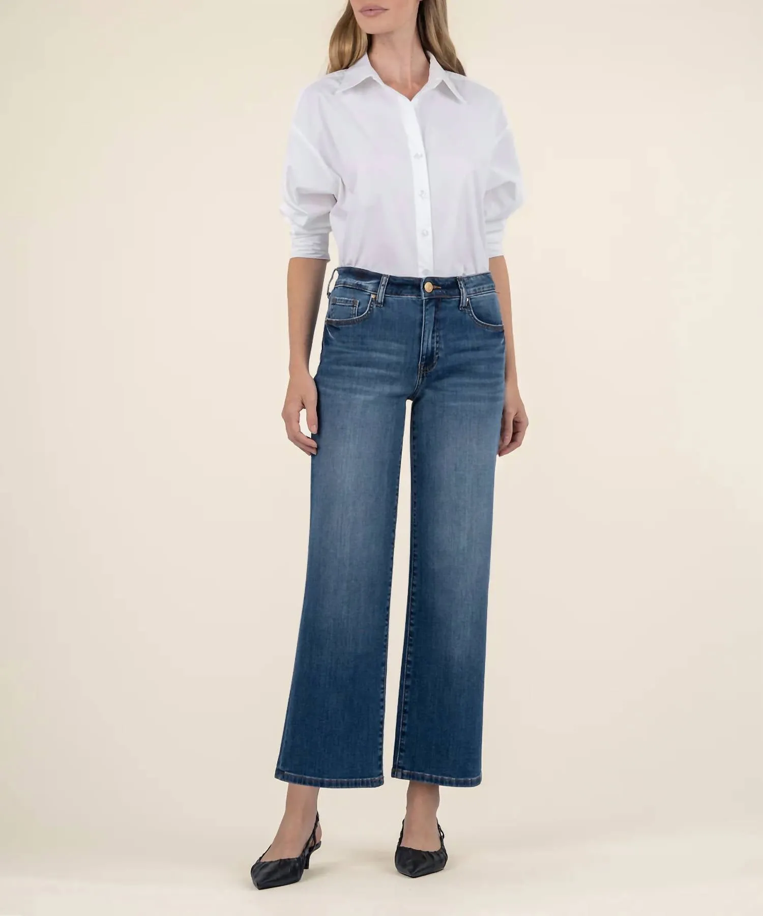 Charlotte High Rise Wide Leg Jeans In Healthy Wash