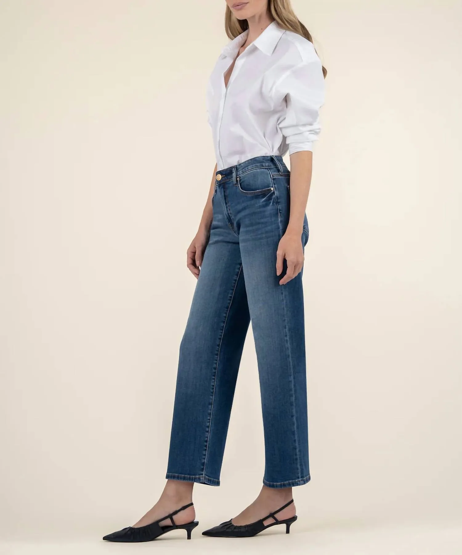 Charlotte High Rise Wide Leg Jeans In Healthy Wash