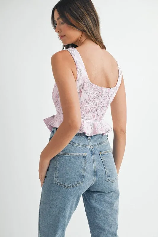 Chateau Bloom Peplum Top