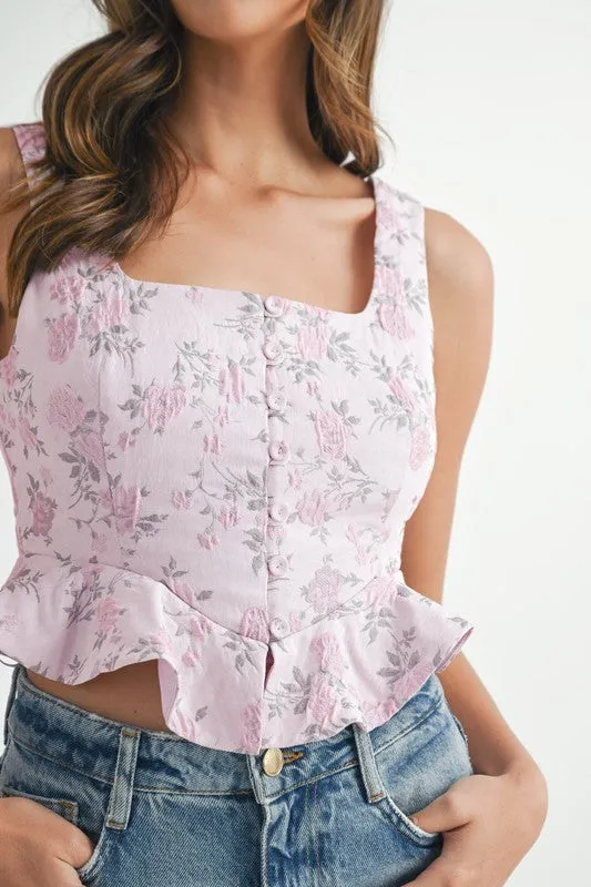 Chateau Bloom Peplum Top