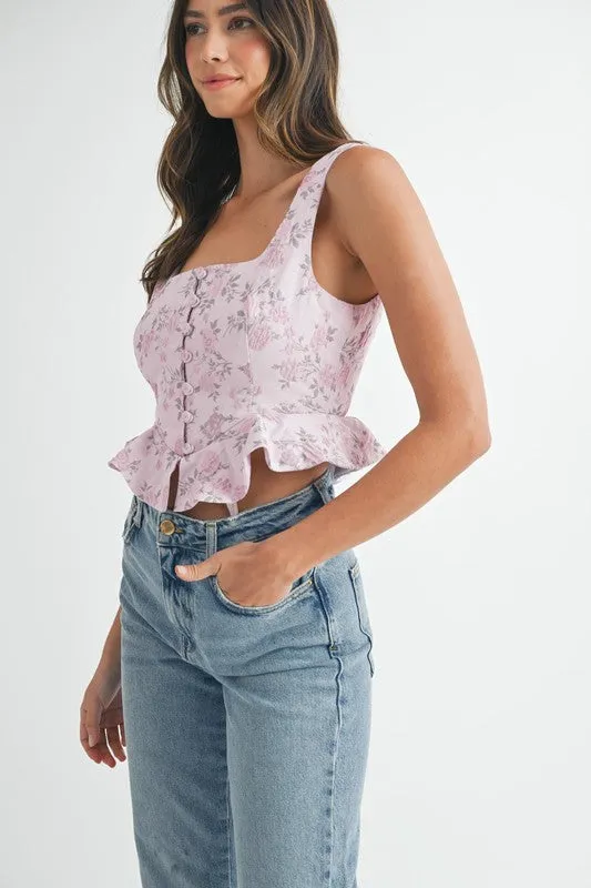 Chateau Bloom Peplum Top