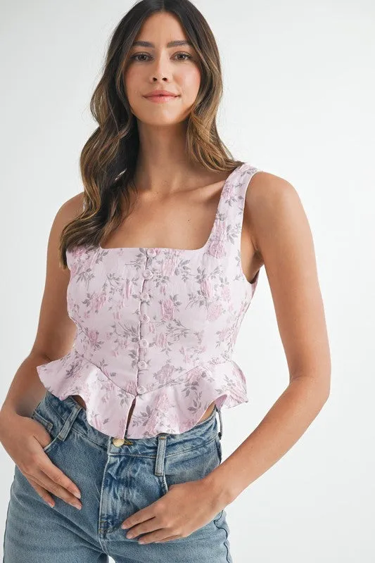 Chateau Bloom Peplum Top