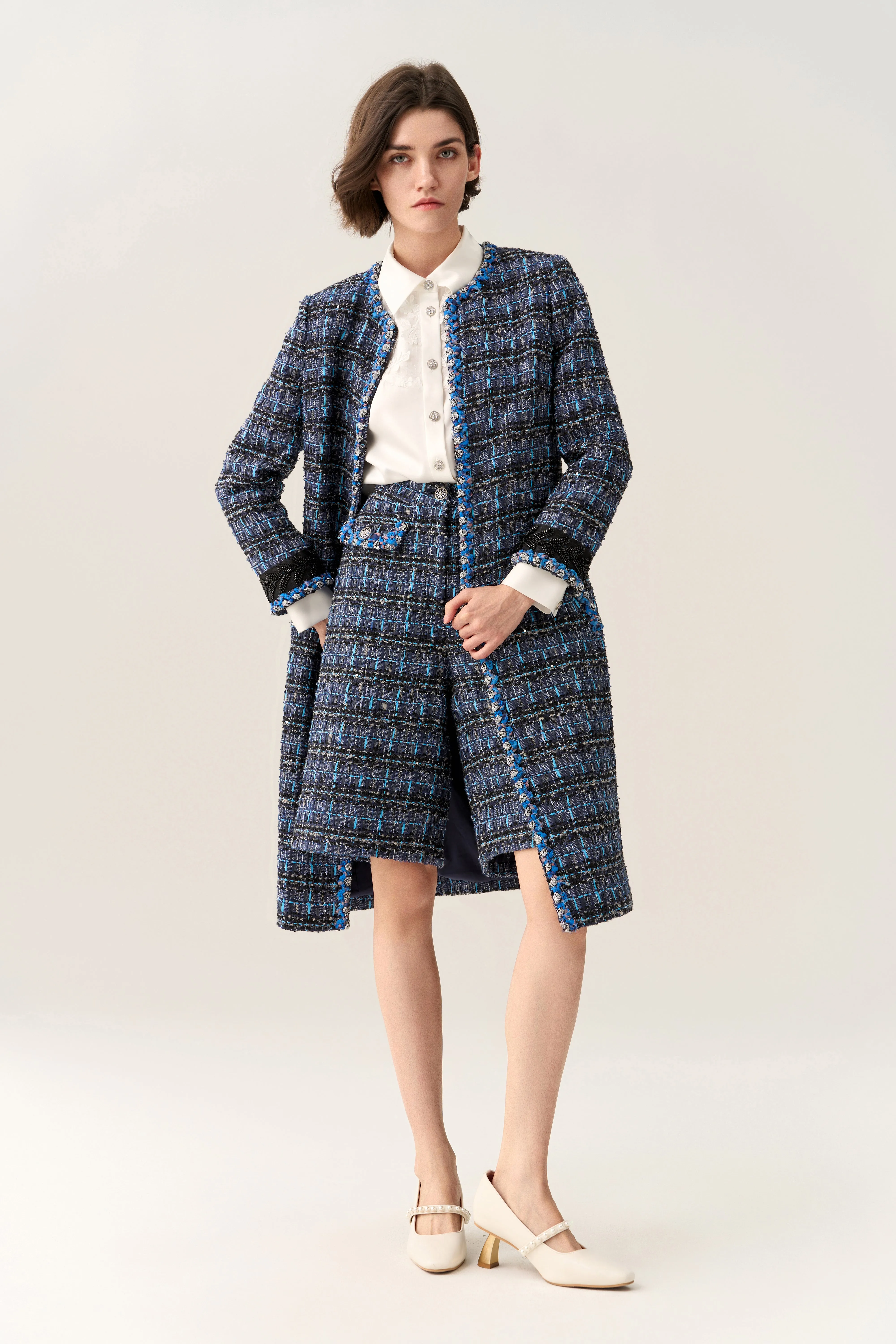 Checker Tweed Short