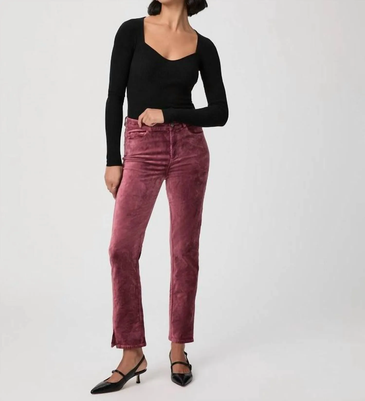 Cindy Jeans With Twisted Seam In Rose Tea