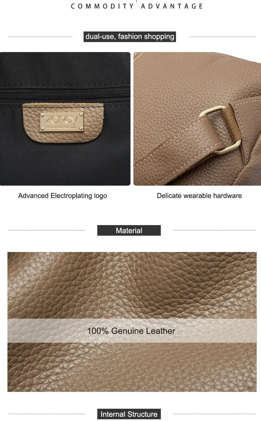 Classic Leather Backpack: Spacious Elegance