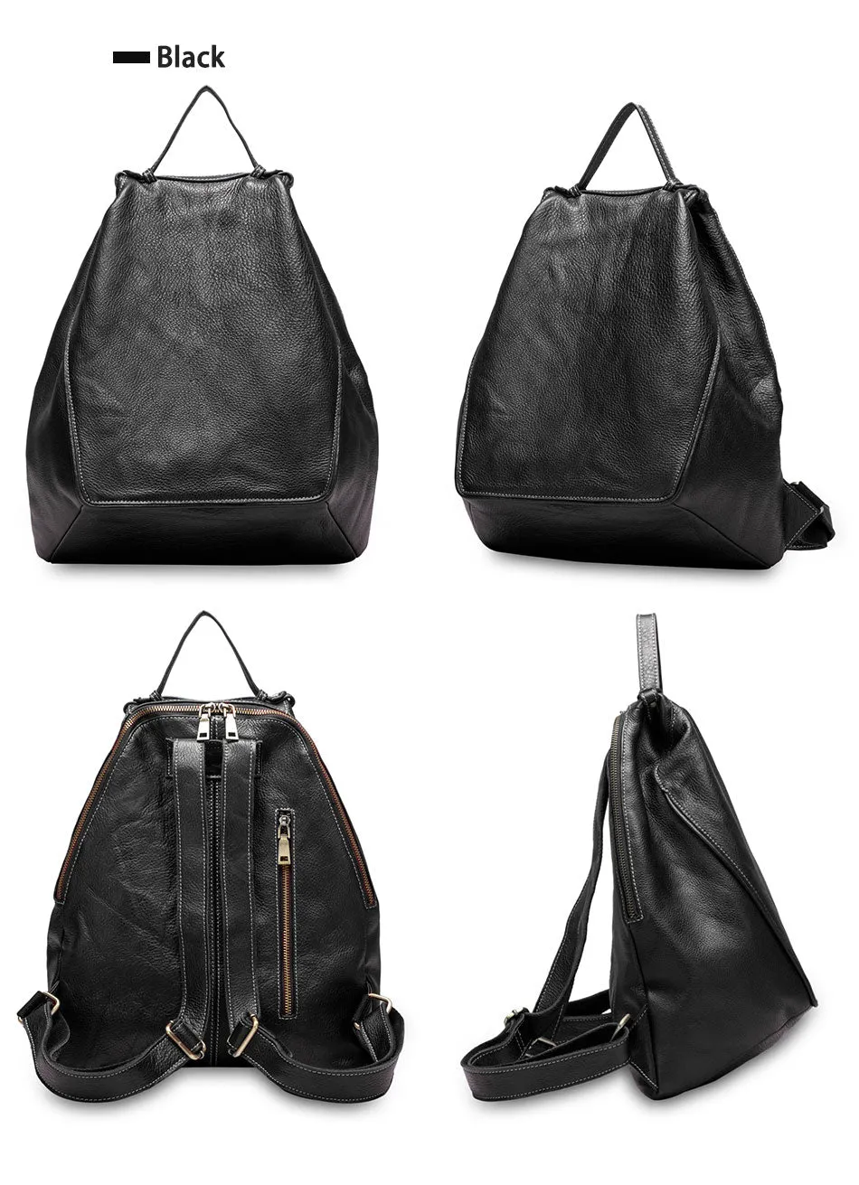 Classic Leather Backpack: Spacious Elegance