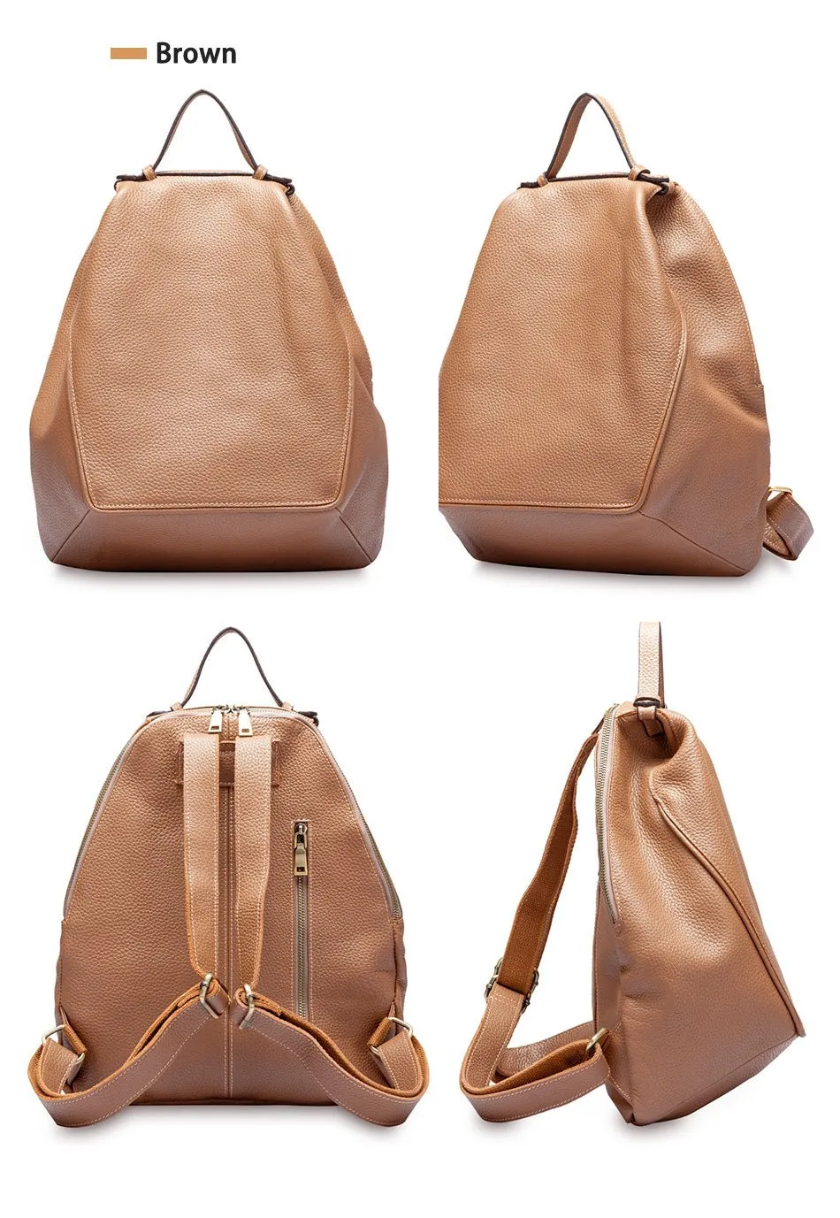 Classic Leather Backpack: Spacious Elegance