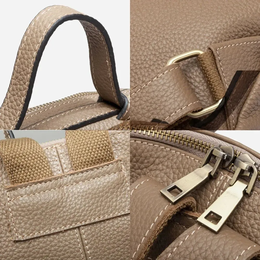 Classic Leather Backpack: Spacious Elegance