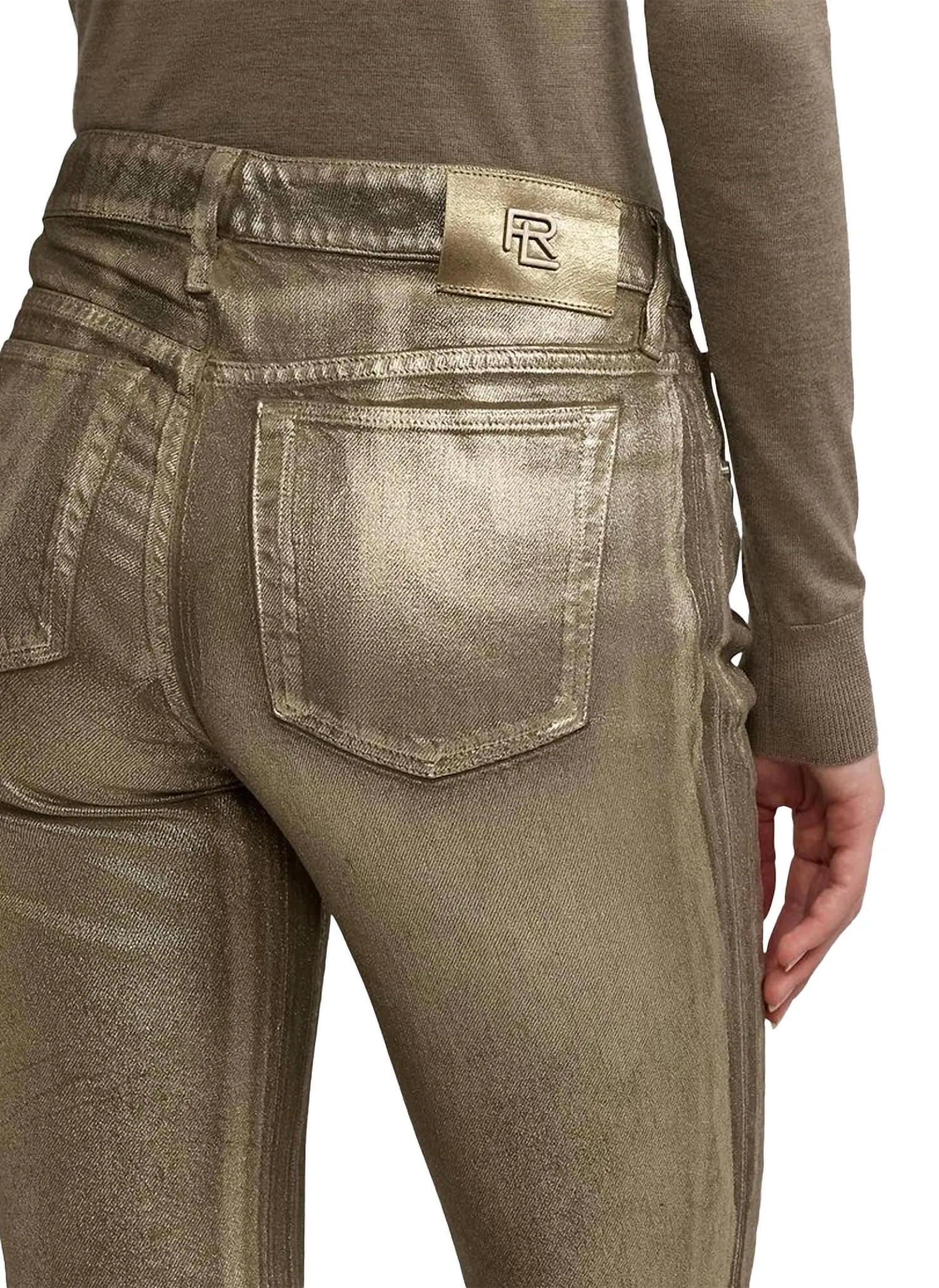 Coated 160 Slim Denim Jeans In Champagne