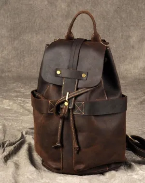 Coffee Leather Large Mens Cool Backpacks Travel Backpacks Fashion Backpacks for men
