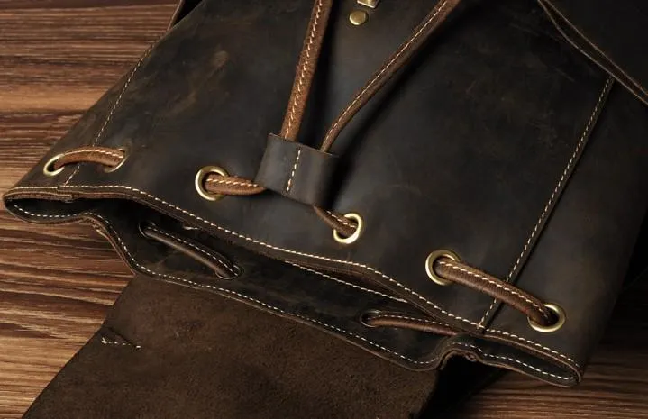 Coffee Leather Large Mens Cool Backpacks Travel Backpacks Fashion Backpacks for men