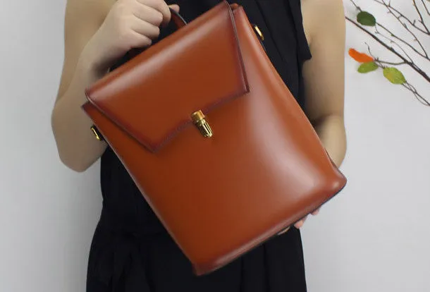 College Leather Backpacks for Women Shoulder bag for Women