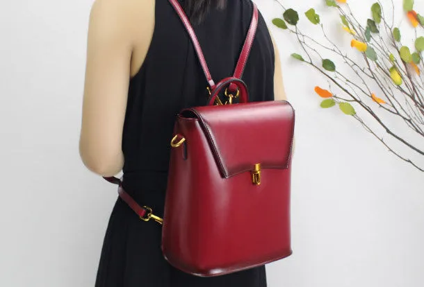 College Leather Backpacks for Women Shoulder bag for Women