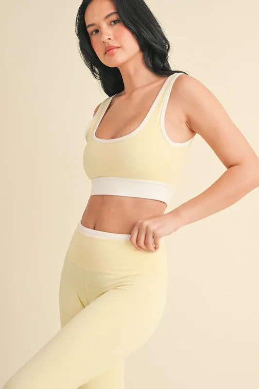Contrast Square Neck Sports Bra