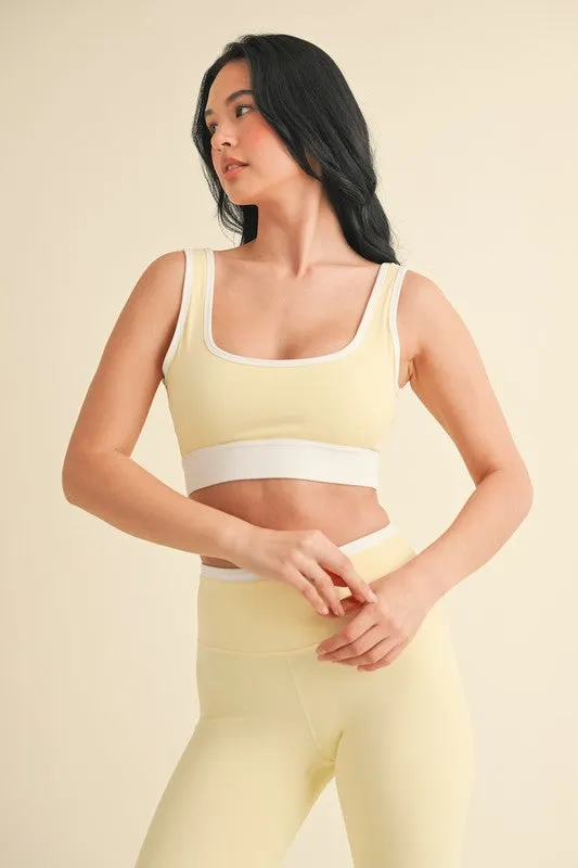 Contrast Square Neck Sports Bra