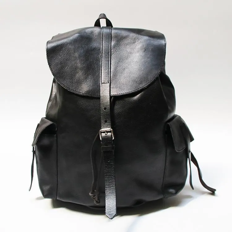 Cool Black Coffee Mens Leather Backpack Travel Backpack School Backpacks for men