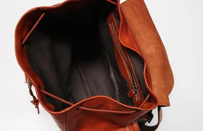 Cool Black Coffee Mens Leather Backpack Travel Backpack School Backpacks for men
