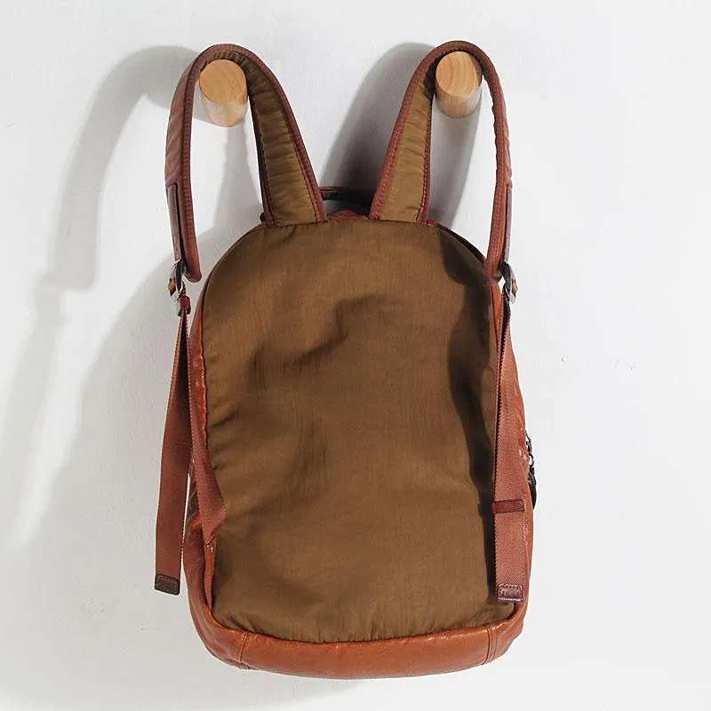 Cool Black Leather Mens Backpack Large Travel Backpack Brown Hiking Backpack for men