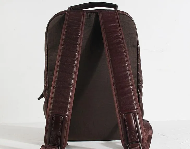 Cool Black Leather Mens Backpack Large Travel Backpack Brown Hiking Backpack for men