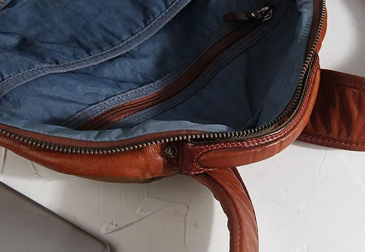 Cool Black Leather Mens Backpack Large Travel Backpack Brown Hiking Backpack for men