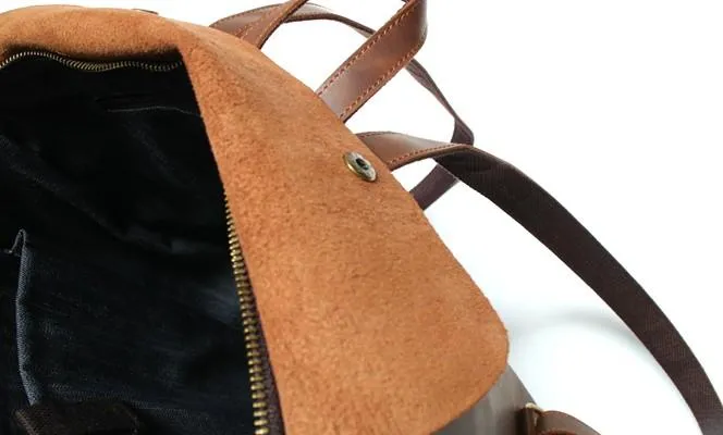Cool Black Mens Leather Backpack Travel Backpacks School Backpacks for men
