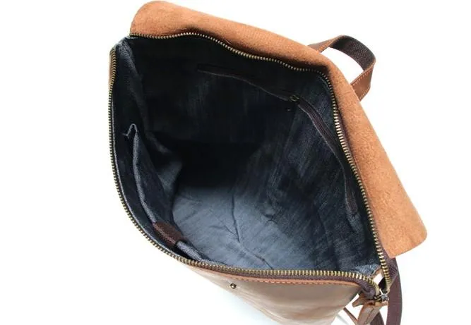 Cool Black Mens Leather Backpack Travel Backpacks School Backpacks for men