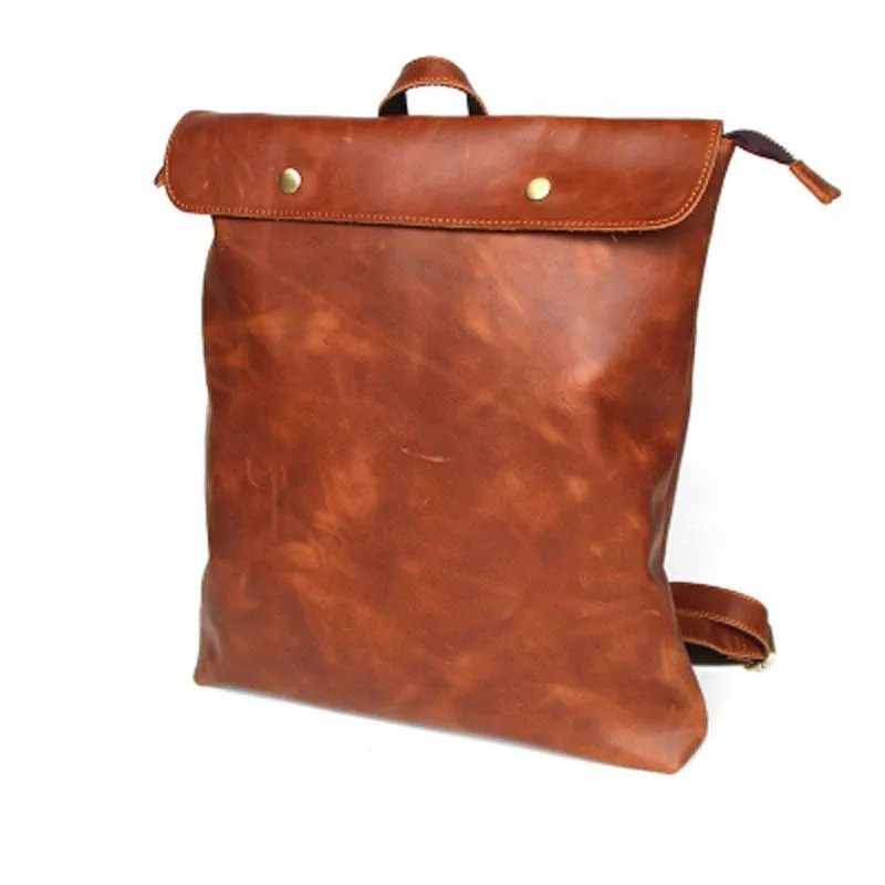 Cool Black Mens Leather Backpack Travel Backpacks School Backpacks for men
