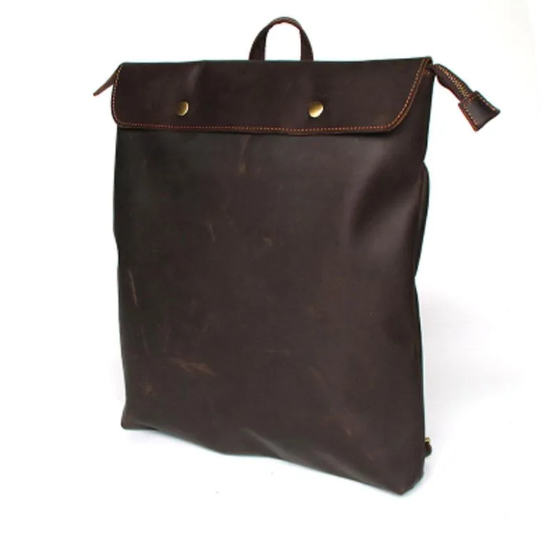 Cool Black Mens Leather Backpack Travel Backpacks School Backpacks for men