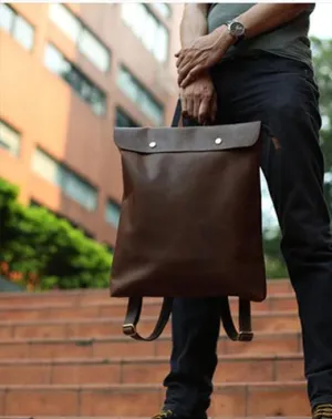 Cool Black Mens Leather Backpack Travel Backpacks School Backpacks for men