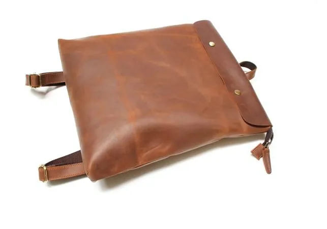 Cool Black Mens Leather Backpack Travel Backpacks School Backpacks for men