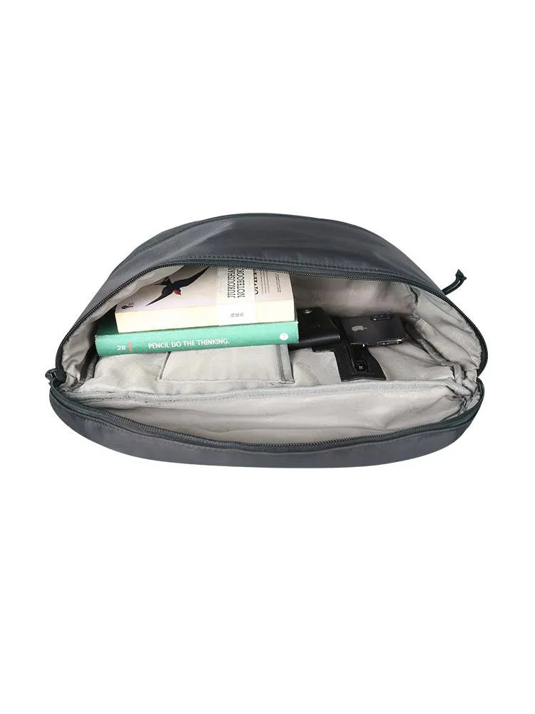 Cool Black Oxford Cloth PVC Men's Sling Bag Chest Bag One Shoulder Backpack For Men