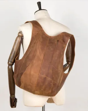 Cool Brown Leather Mens 13 inches Sport Backpack School Backpack Travel Backpack for Men