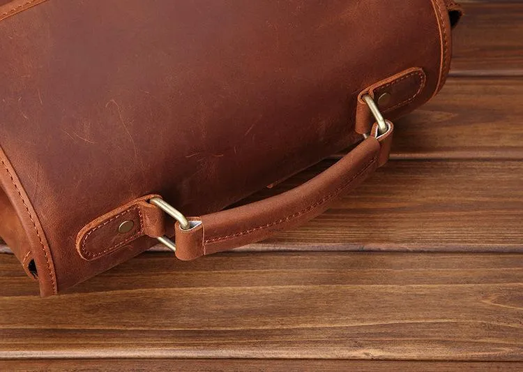 Cool Brown Leather Men's 13'' Laptop Backpack School Backpack Travel Backpack For Men