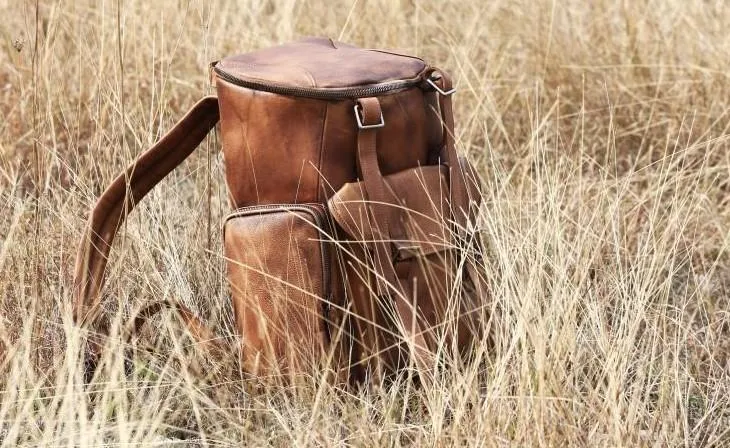 Cool Brown Leather Mens Backpack Large Brown Travel Backpack Hiking Backpack for men