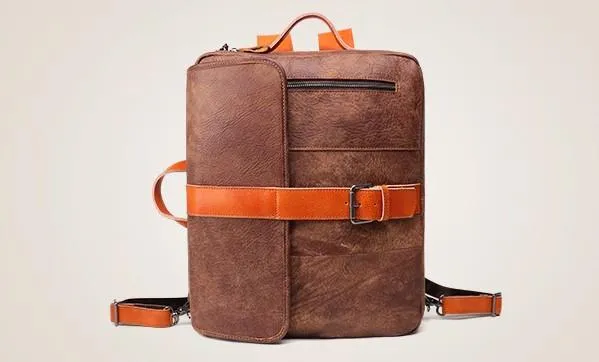 Cool Brown Leather Messenger Bag Handbag Shoulder Bag Backpack For Men
