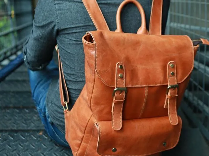 Cool Brown Mens Leather Backpack Cool Travel Backpacks School Backpacks for men