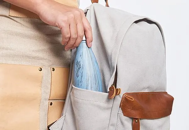 Cool Canvas Gray Mens Backpack Canvas Travel Bag Canvas School Bag for Men