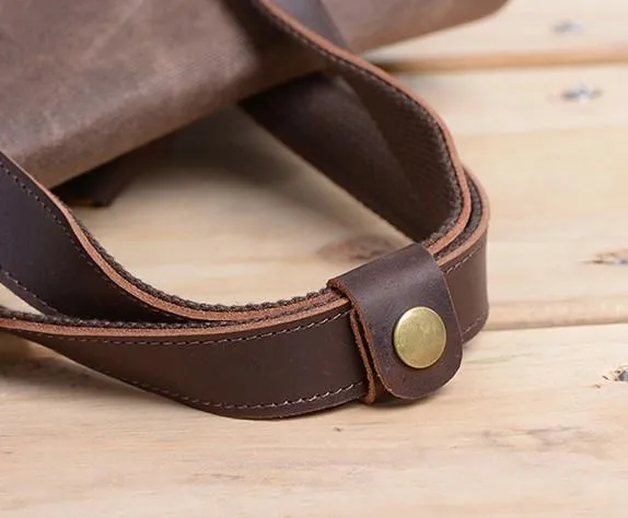 Cool Canvas Gray Mens Handbag Canvas Backpack Canvas Travel Bag for Men