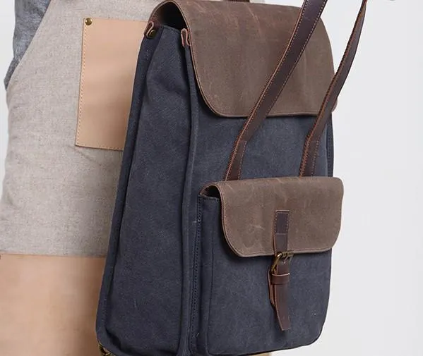 Cool Canvas Gray Mens Handbag Canvas Backpack Canvas Travel Bag for Men