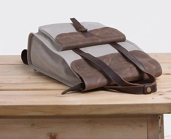 Cool Canvas Gray Mens Handbag Canvas Backpack Canvas Travel Bag for Men