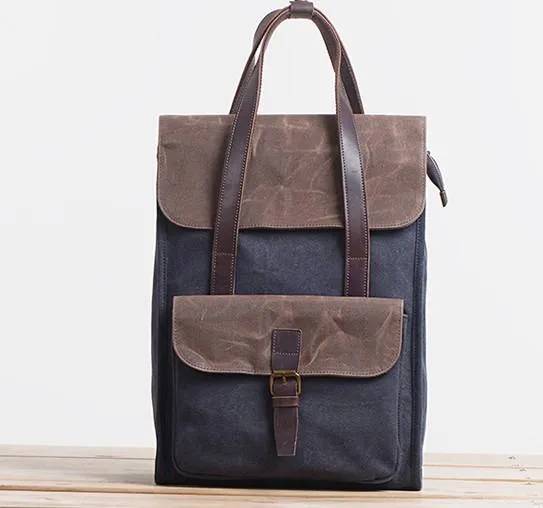 Cool Canvas Gray Mens Handbag Canvas Backpack Canvas Travel Bag for Men
