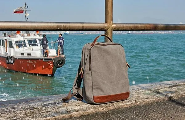 Cool Canvas Leather Mens Backpack Canvas Travel Bag Canvas School Bag for Men