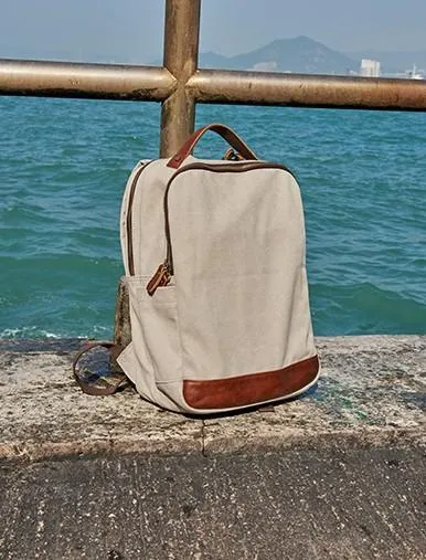 Cool Canvas Leather Mens Backpack Canvas Travel Bag Canvas School Bag for Men